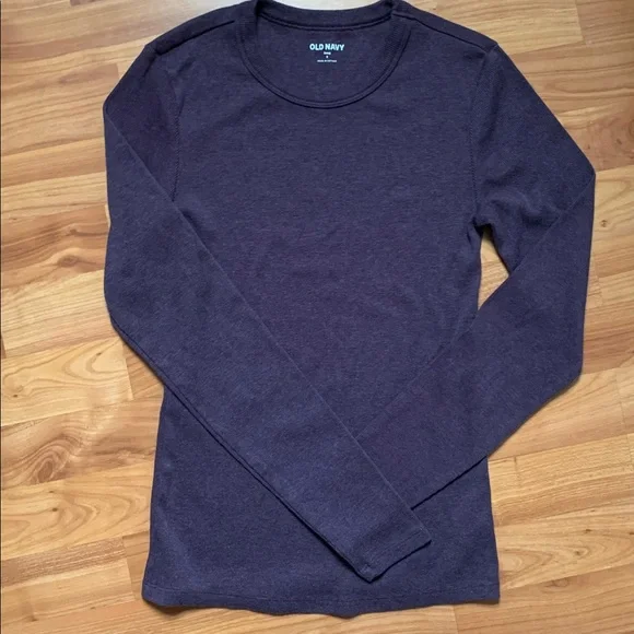 Old Navy Trio of Long Sleeve Tops - Black, Dark Purple, Charcoal - Picture 3 of 5